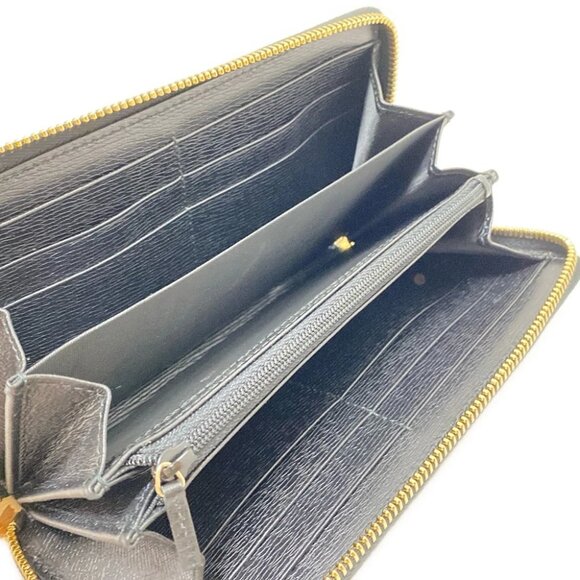 Auth GUCCI Betty Brown Cream Black Leather Long Wallet - Picture 4 of 6
